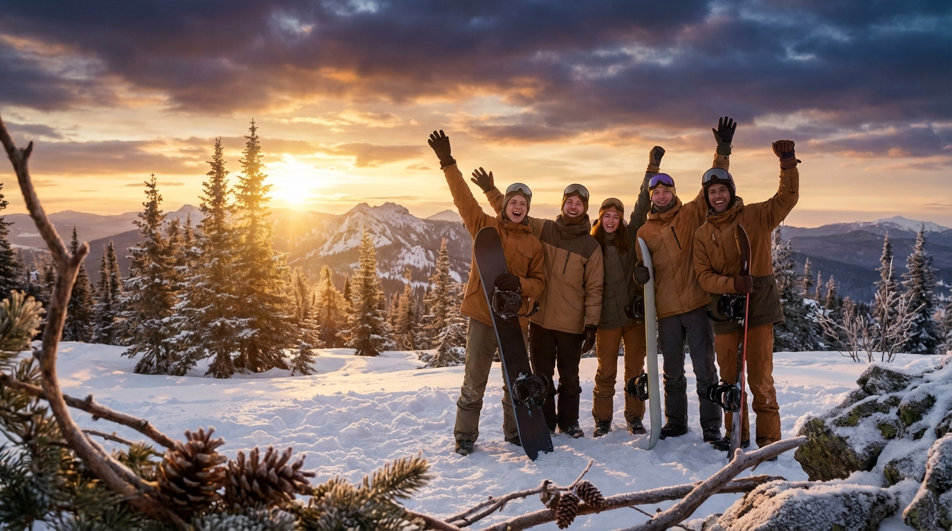 Заснеженный лес в Шерегеше
